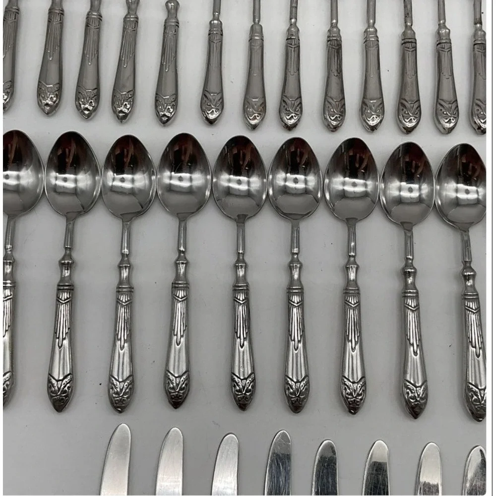 Flatware Set Pier 1 Imports Pii15 18/8 Stainless Steel 48pc Silver